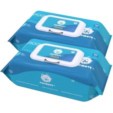 Natural Pet Grooming Wipes, 100 Fresh Counts, Extra Moist & Thick for Dogs & Cats, Puppies & Kittens Set of 2