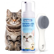 Cat Waterless Shampoo with Brush - No Rinse Formula for Quick Clean Between Baths, Hypoallergenic & Detangling, Reduce Itchy Skin Shedding & Odor Control,Vet-Recommended for Kittens/Senior Cats